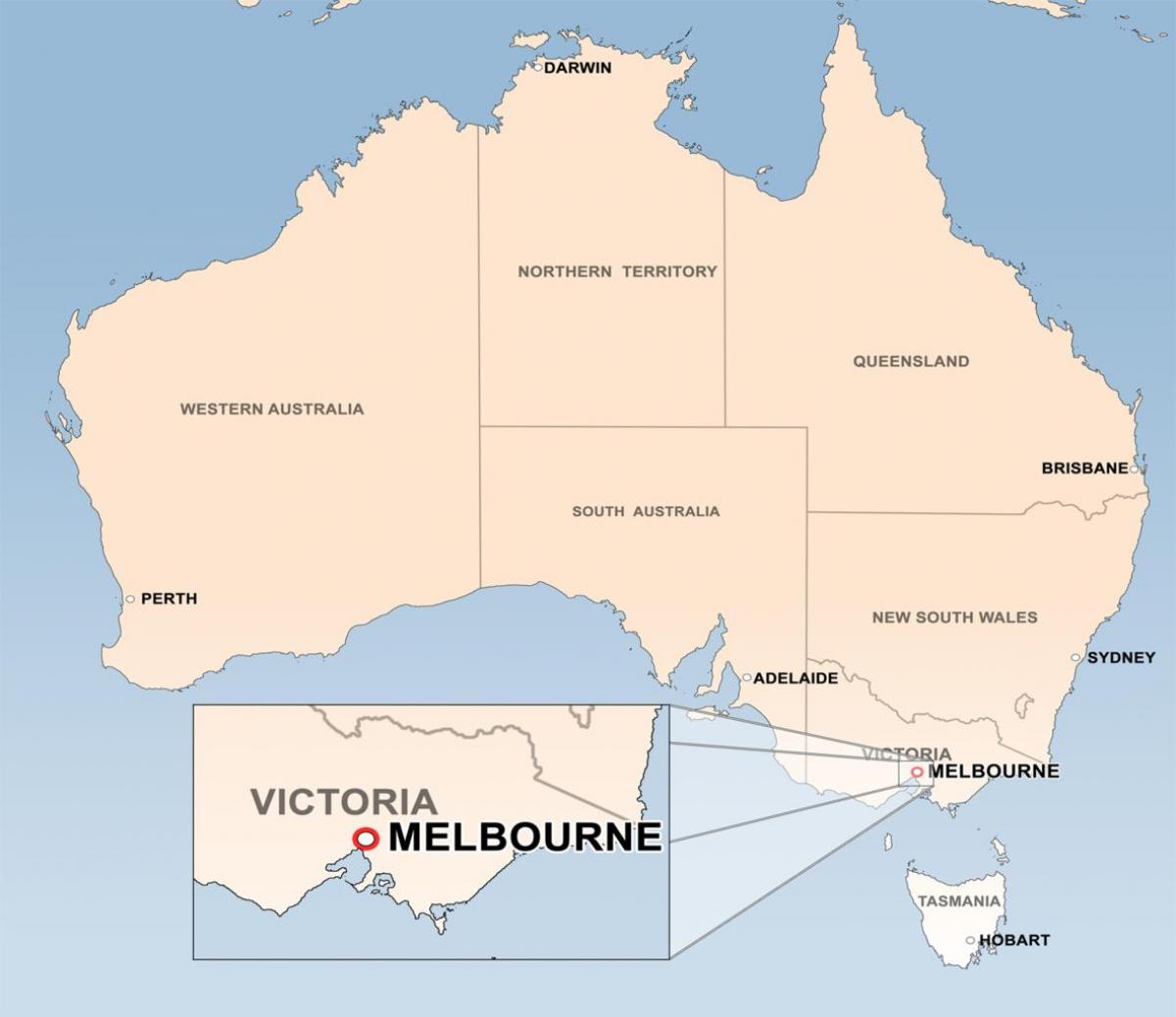 karta över Melbourne Australien