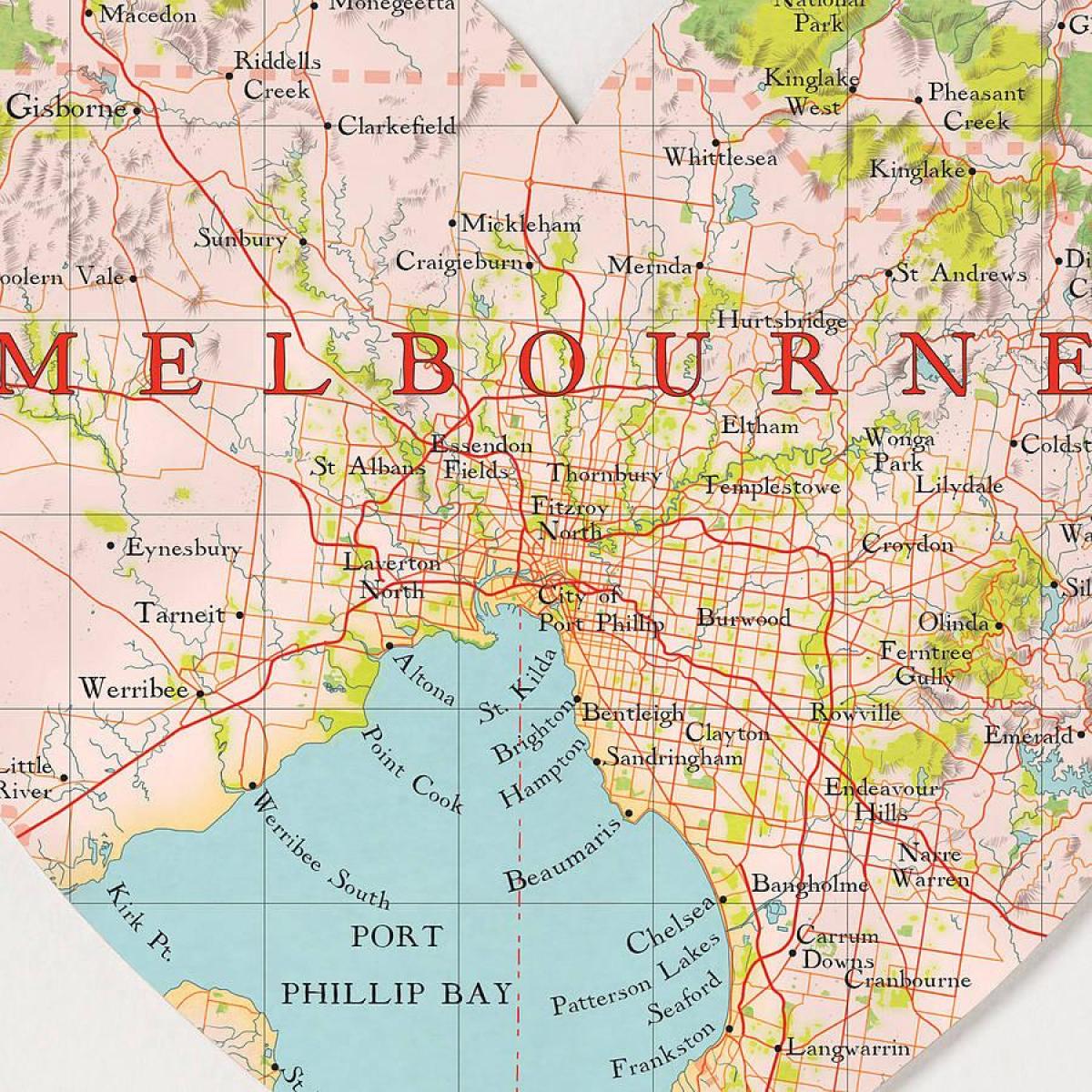 Melbourne världskarta