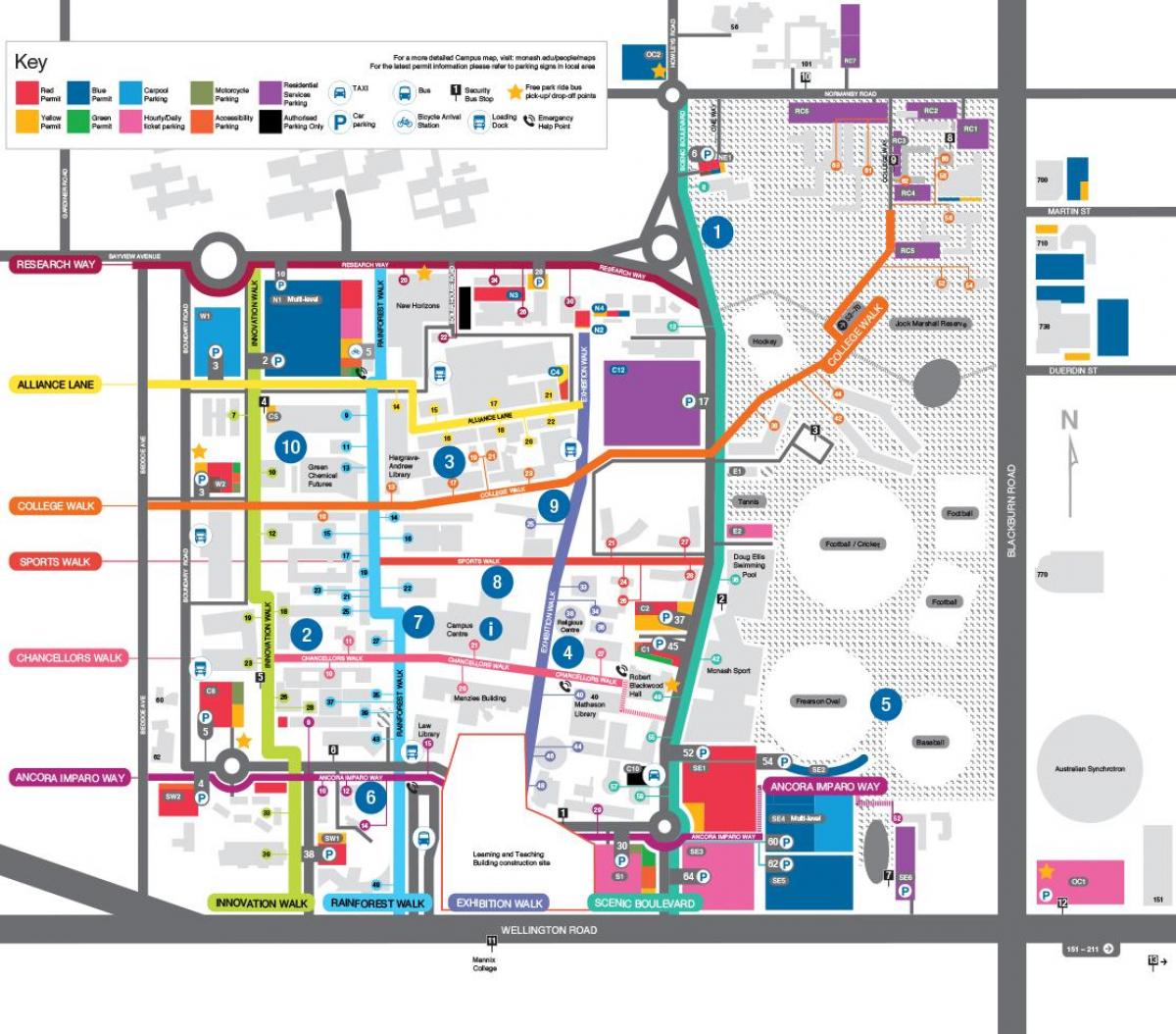 karta över Monash university