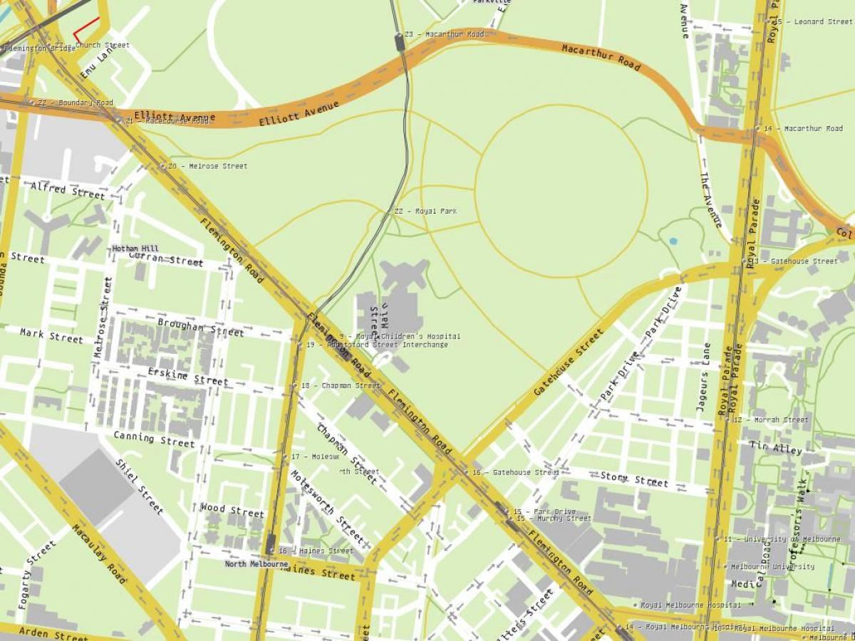 karta över Royal children ' s hospital i Melbourne