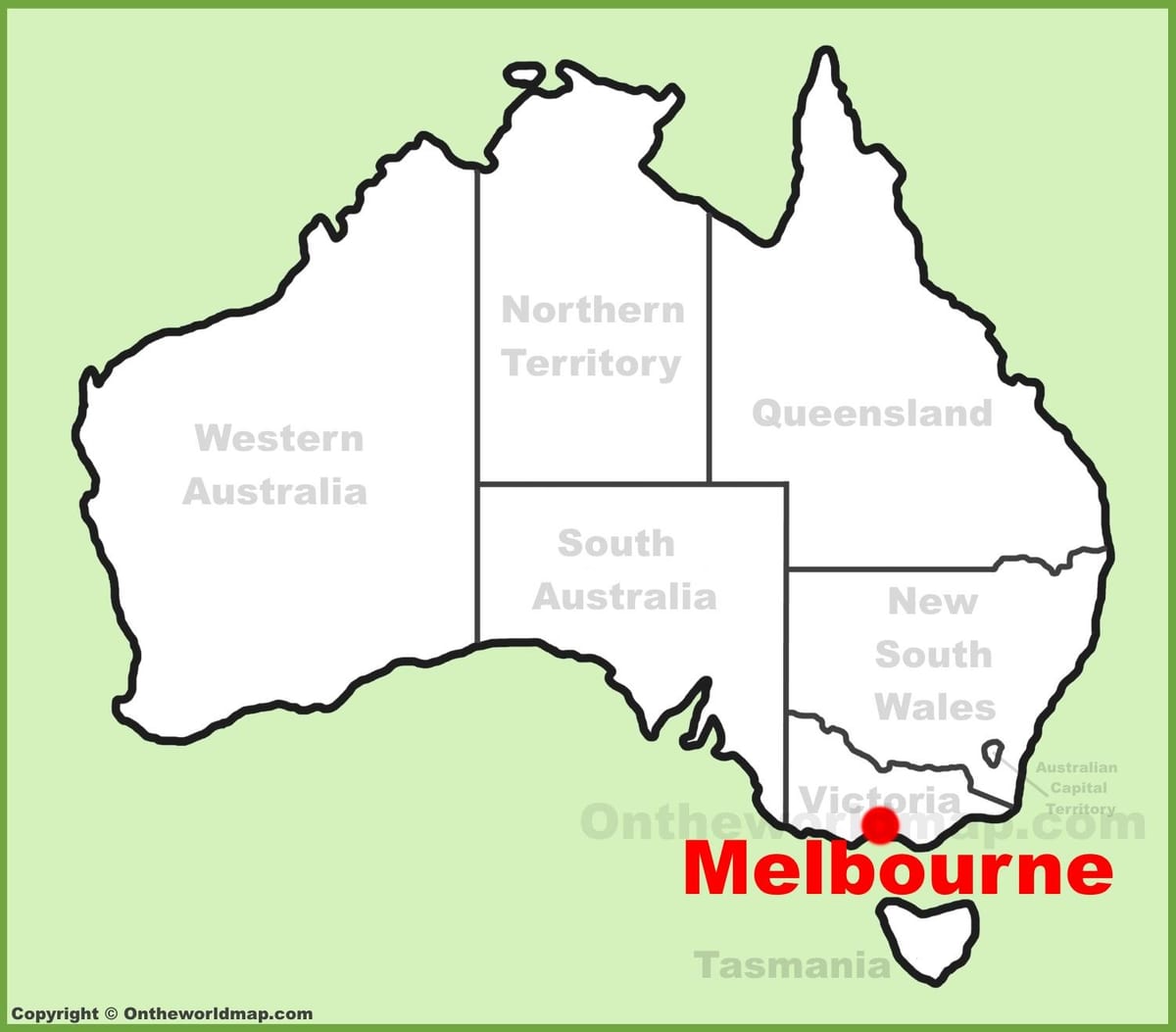 karta Melbourne Australien