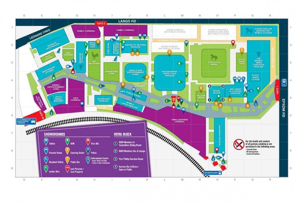 karta över Melbourne Showgrounds