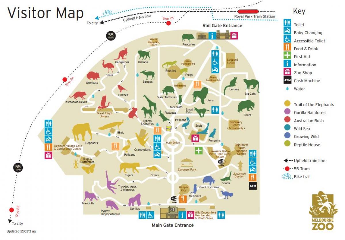 karta över Melbourne zoo