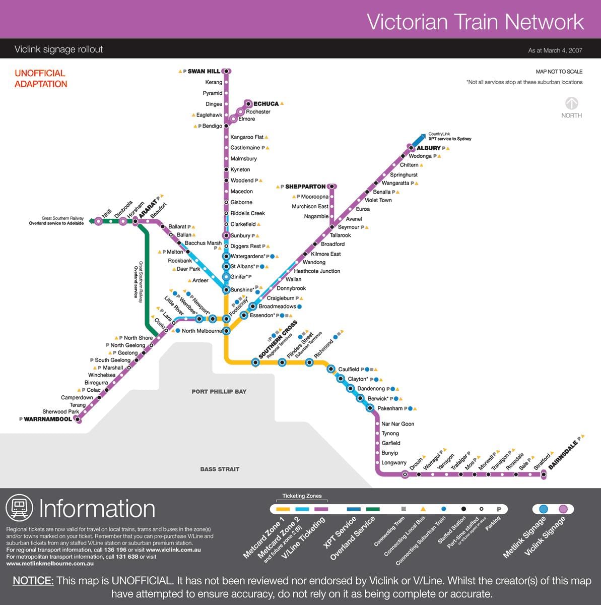 vline tåg karta