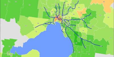 Karta över Melbourne cbd
