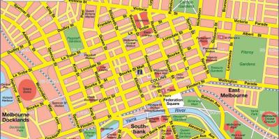Karta över staden Melbourne