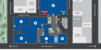 St Vincent ' s hospital i Melbourne karta