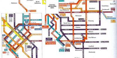 Melbourne kollektivtrafik karta
