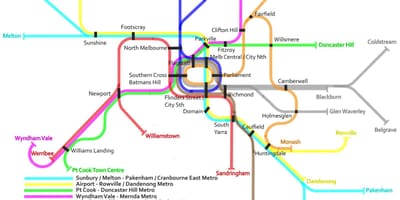 Tunnelbana karta Melbourne