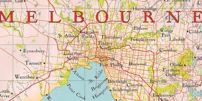 Melbourne världskarta