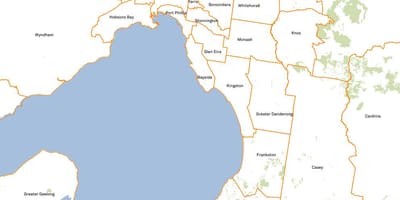 Karta över Melbourne råd