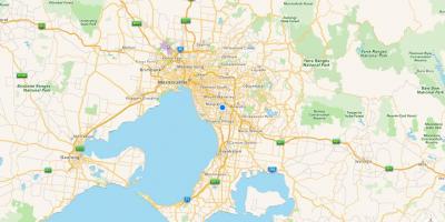 Karta över Melbourne och förorter
