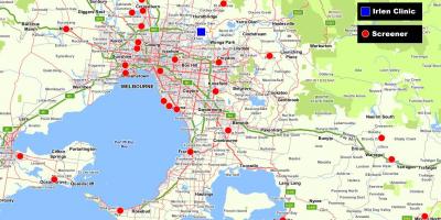Karta över större Melbourne